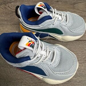 Puma Kids Sneakers in Blue, Green, and Yellow